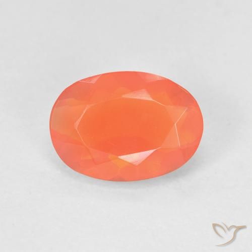 0.82ct 天然 亮橙色 火蛋白石, 椭圆形, 透明