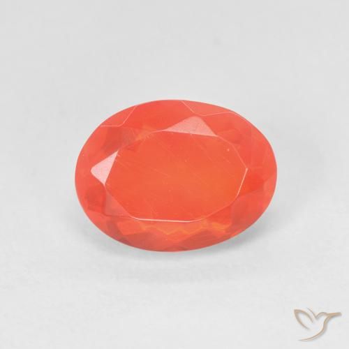 1.43ct 天然 火橙 火蛋白石, 椭圆形, 透明