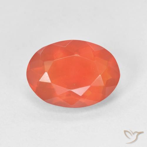 1.61ct 天然 中橙 火蛋白石, 椭圆形, 透明