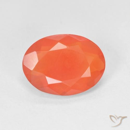 2.10ct 天然 浓橙色 火蛋白石, 椭圆形, 透明