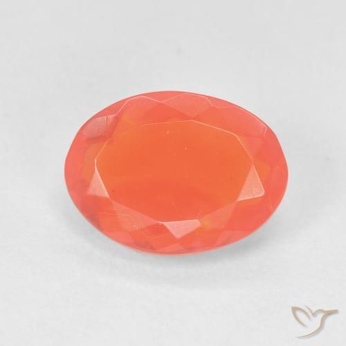 1.18ct 天然 中橙 火蛋白石, 椭圆形, 透明