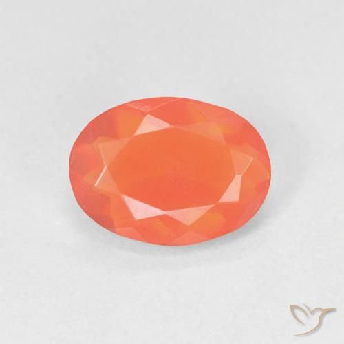 1.00ct 天然 亮橙色 火蛋白石, 椭圆形, 透明