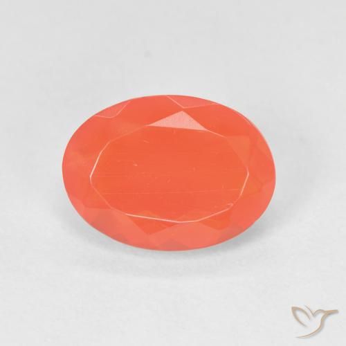 1.28ct 天然 火橙 火蛋白石, 椭圆形, 透明