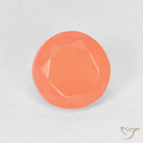 0.64ct 天然 亮橙色 火蛋白石, 圆形的, 透明