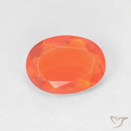0.79ct 天然 亮橙色 火蛋白石, 椭圆形, 透明