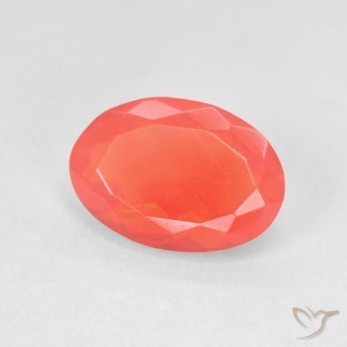 1.27ct 天然 浓橙色 火蛋白石, 椭圆形, 透明