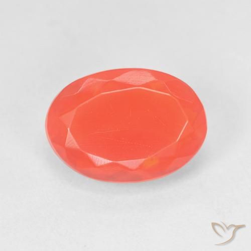 2.29ct 天然 亮橙色 火蛋白石, 椭圆形, 透明