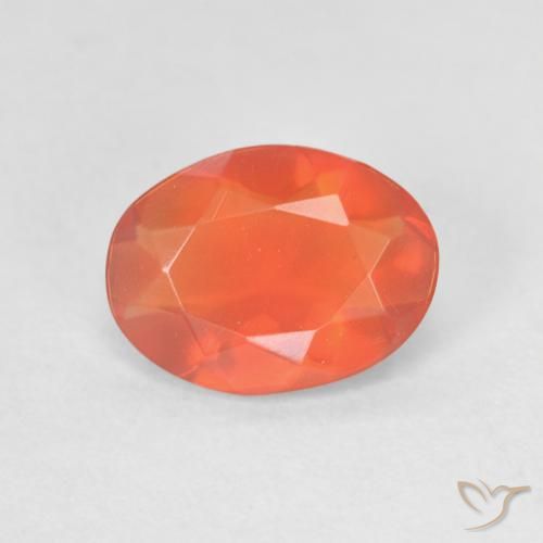 0.87ct 天然 亮橙色 火蛋白石, 椭圆形, 透明