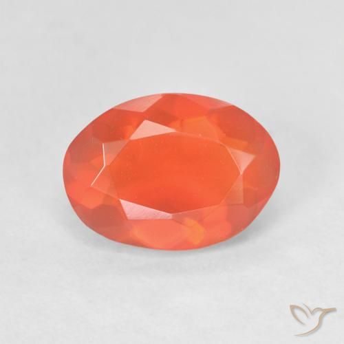 1.09ct 天然 亮橙色 火蛋白石, 椭圆形, 透明
