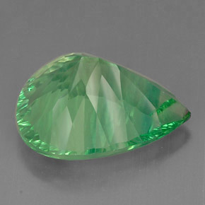 37.71克拉天然绿色萤石，梨形，25.4×20.3毫米，VVS