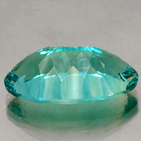 27.89克拉天然绿色萤石，椭圆形切割，26.2×15.5毫米，VVS