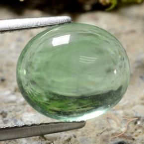 4.62克拉天然绿色萤石，椭圆形切割，11.1×9.3毫米，透明