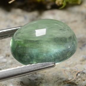 4.62克拉天然绿色萤石，椭圆形切割，11.1×9.3毫米，透明