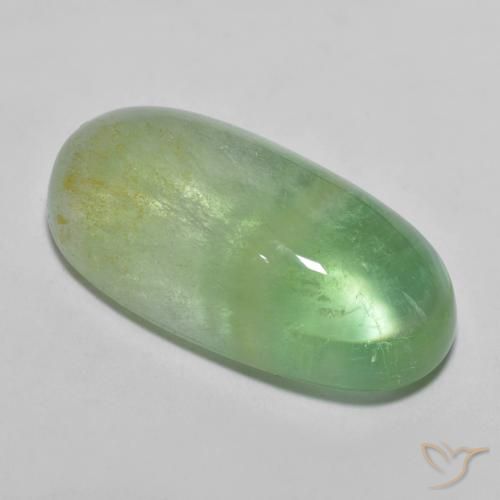 14.07ct 天然 黄绿色 萤石, 椭圆形, 透明