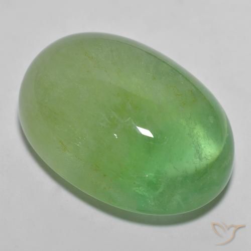 36.25ct 天然 淡梨绿色 萤石, 椭圆形, 半透明