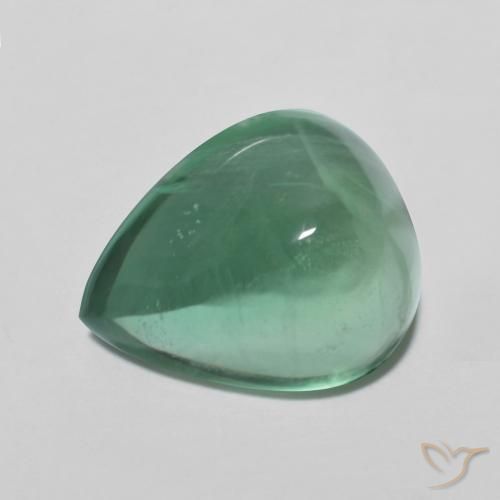 9.31ct 天然 浅冷绿 萤石, 梨形, 透明