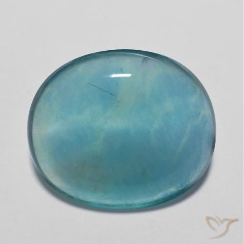 17.09ct 天然 深蓝绿色 萤石, 椭圆形, 透明