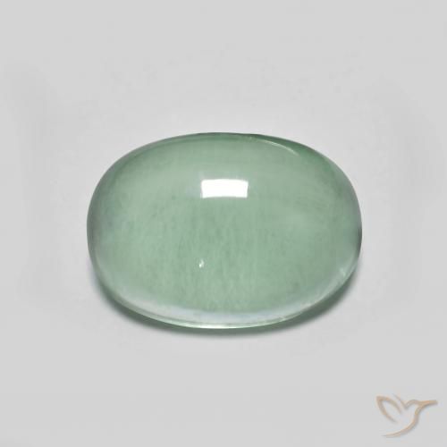 3.63ct 天然 蓝绿色 萤石, 椭圆形, 透明