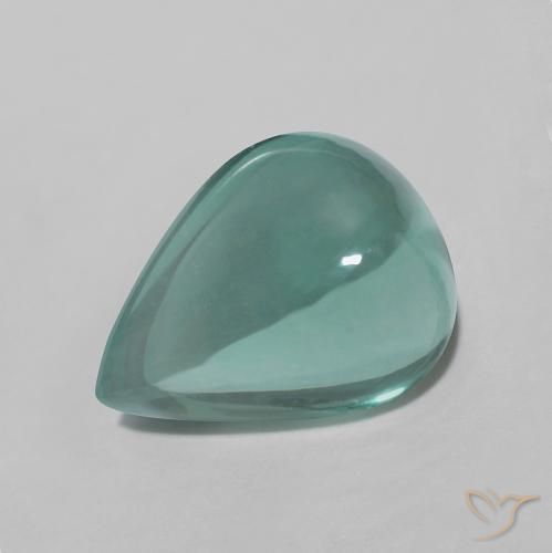 5.39克拉天然萤石，梨形，透明