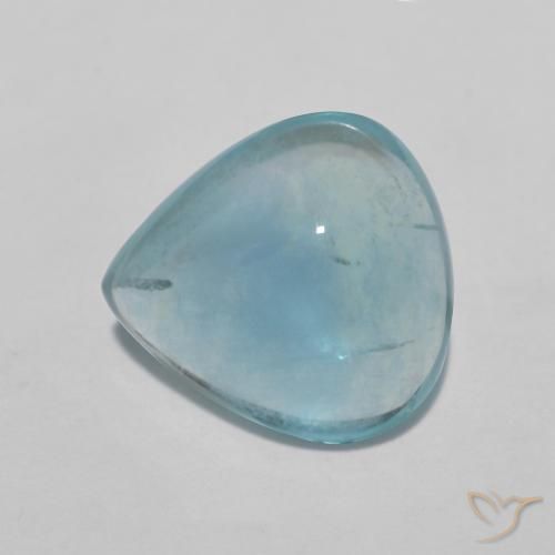 3.85ct 天然 蓝绿色 萤石, 梨形, 透明