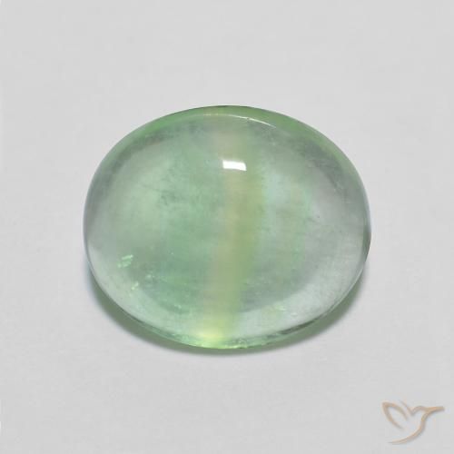 3.71ct 天然 浅黄绿色 萤石, 椭圆形, 透明