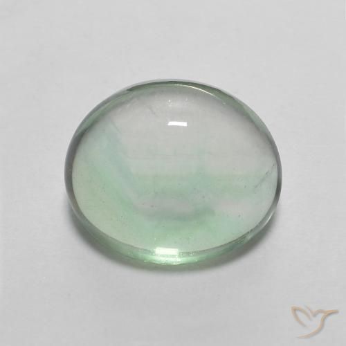 3.58ct 天然 淡薄荷 萤石, 椭圆形, 透明
