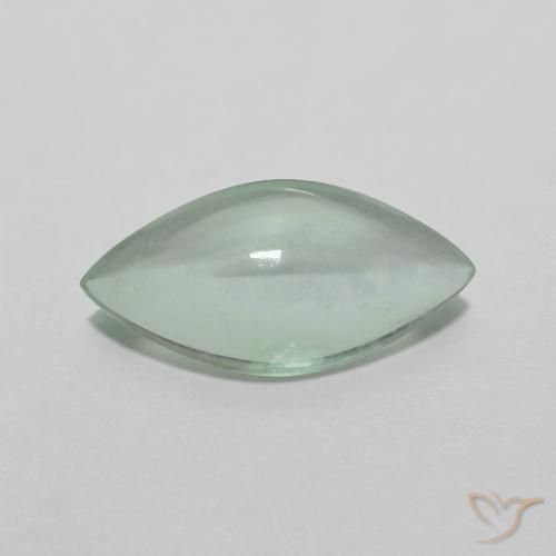 3.28ct 天然 非常浅的黄绿色 萤石, 榄尖形, 透明