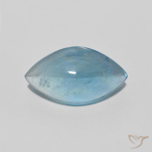 3.88ct 天然 浅蓝绿色 萤石, 榄尖形, 透明
