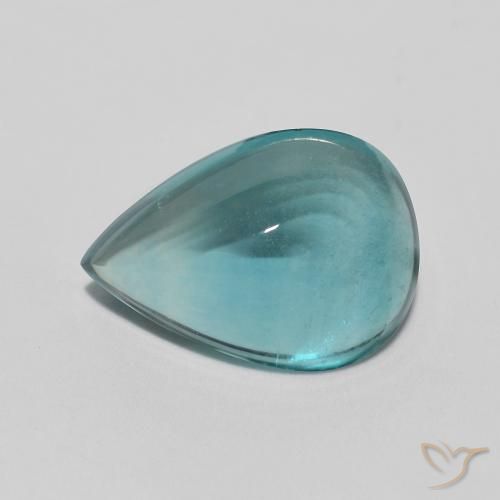 2.97ct 天然 Medium Dark Blue-Green 萤石, 梨形, 透明