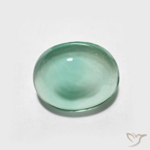 2.60ct 天然 浅蓝绿色 萤石, 椭圆形, 透明