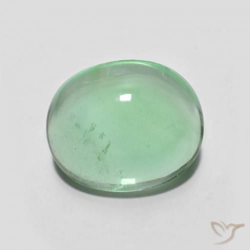 5.35ct 天然 淡黄绿色 萤石, 椭圆形, 透明