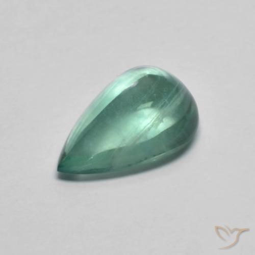 3.03ct 天然 浅蓝绿色 萤石, 梨形, 透明