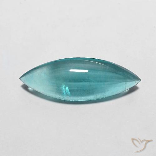 5.24克拉天然绿松石萤石，马眼形，19.5×6.9毫米，透明