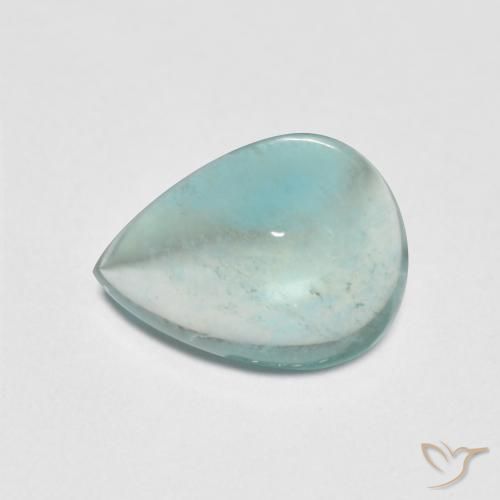 2.16ct 天然 淡蓝绿色 萤石, 梨形, 透明