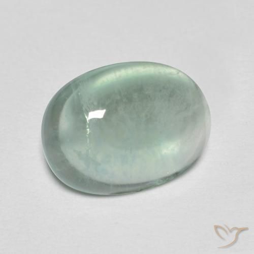 4.02ct 天然 浅薄荷绿 萤石, 椭圆形, 透明