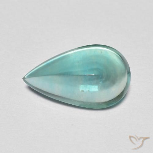 2.38ct 天然 浅蓝绿色 萤石, 梨形, 透明