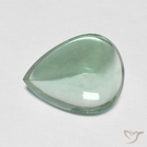 3.38ct 天然 蓝绿色 萤石, 梨形, 透明