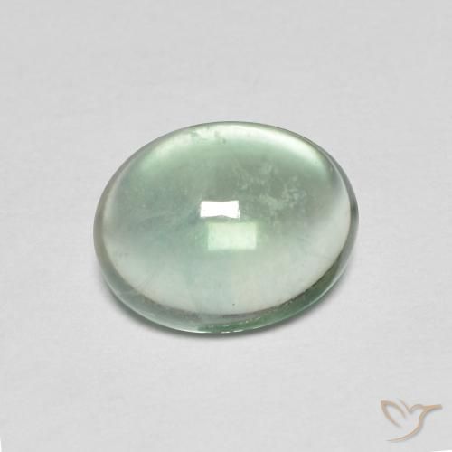 3.26ct 天然 非常浅的绿色 萤石, 椭圆形, 透明