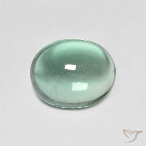 4.54ct 天然 冷绿 萤石, 椭圆形, 透明