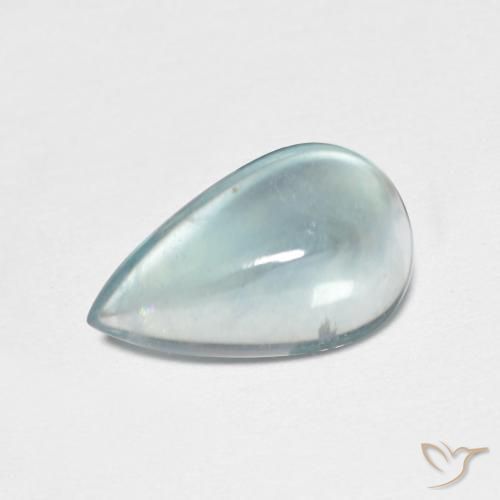 2.00ct 天然 中蓝绿色 萤石, 梨形, 透明
