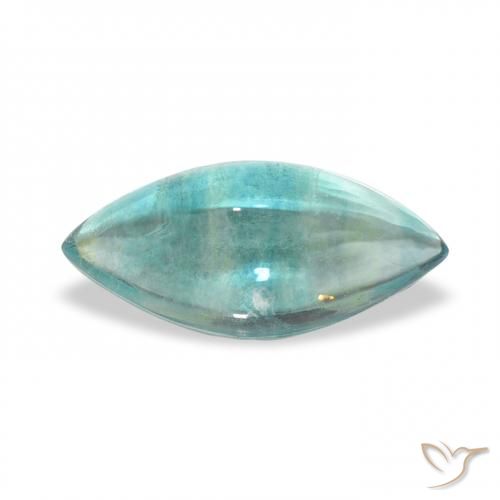 4.41ct 天然 蓝绿色 萤石, 榄尖形, 透明