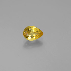 0.63克拉天然黄色金绿柱石，梨形，6.9×5毫米，VVS