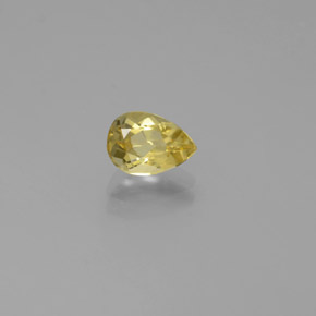 0.70克拉天然黄色金绿柱石，梨形，7.2×5.1毫米，VVS