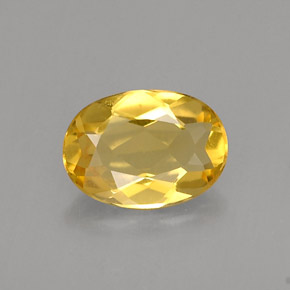 0.61克拉天然黄色金绿柱石，椭圆形切割，7.1×5.1毫米，VVS