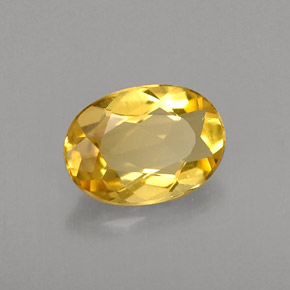 0.61克拉天然黄色金绿柱石，椭圆形切割，7.1×5.1毫米，VVS