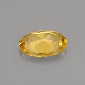 0.61克拉天然黄色金绿柱石，椭圆形切割，7.1×5.1毫米，VVS