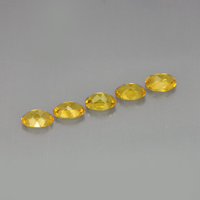 天然黄色金绿柱石，椭圆形切割，7.1×5.1毫米，VVS