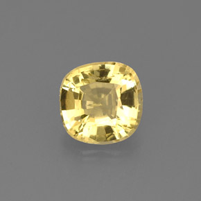 0.69克拉天然黄色金绿柱石，垫形剪裁，6×5.9毫米，VS