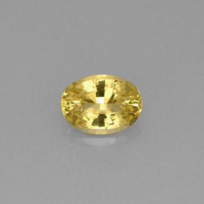 0.68克拉天然黄色金绿柱石，椭圆形切割，6.9×5.1毫米，VVS-VS