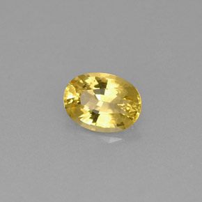 0.68克拉天然黄色金绿柱石，椭圆形切割，6.9×5.1毫米，VVS-VS